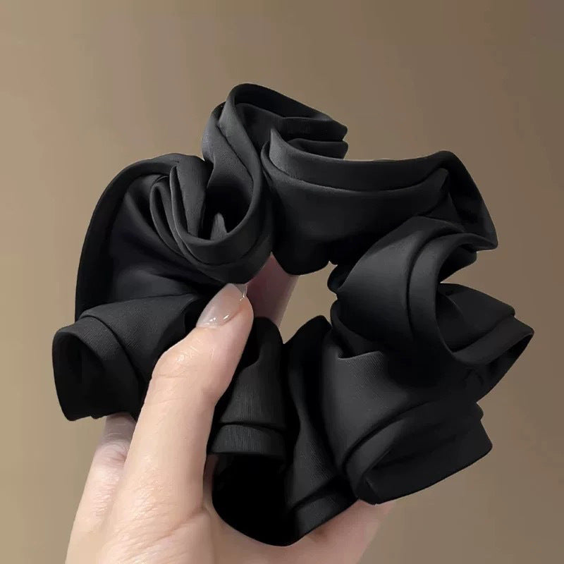 Grand Chouchou Satiné Style Coréen — Accessoire Cheveux Doux & Élastique