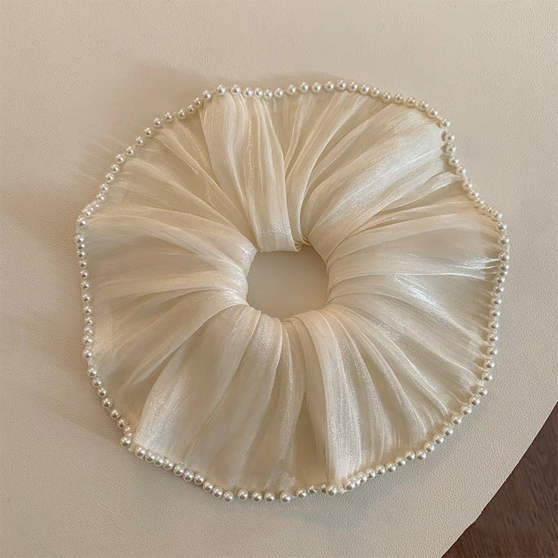 Grand Chouchou Satiné Style Coréen — Accessoire Cheveux Doux & Élastique