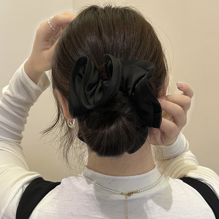 Chouchou Satiné Style Français — Élastique Cheveux Grande Taille