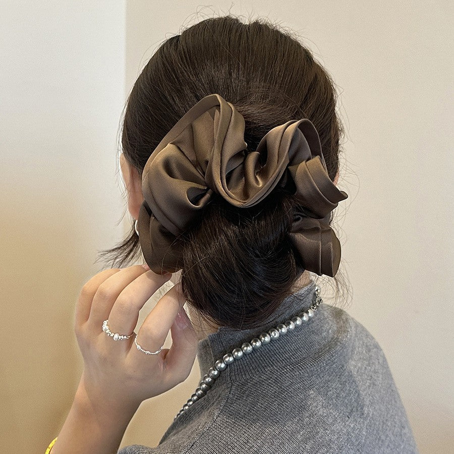 Chouchou Satiné Style Français — Élastique Cheveux Grande Taille