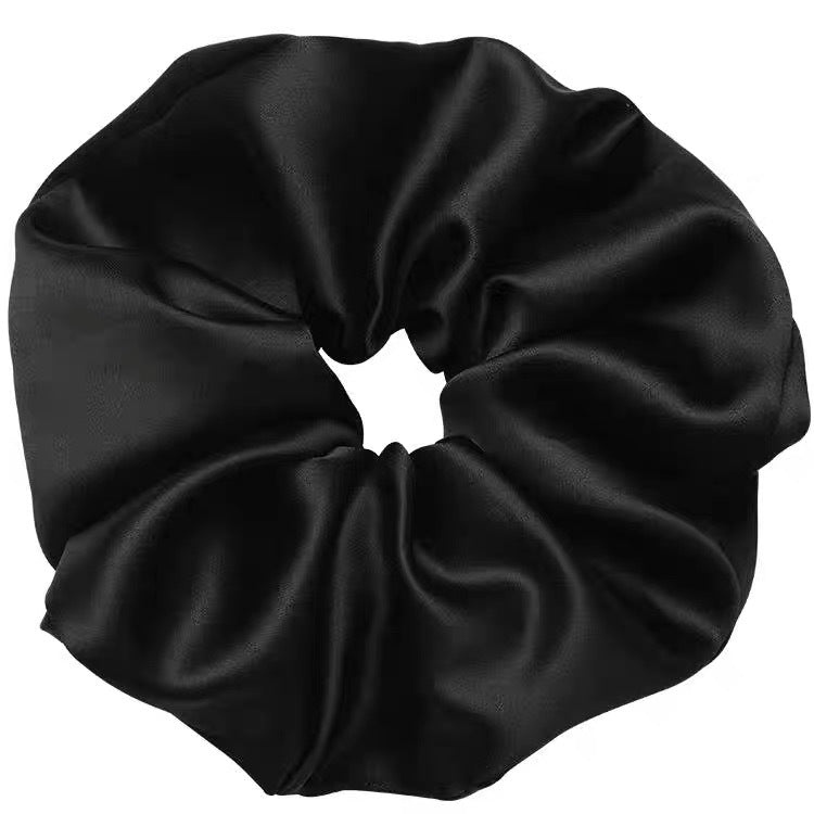 Grand Chouchou Satiné Style Coréen — Accessoire Cheveux Doux & Élastique