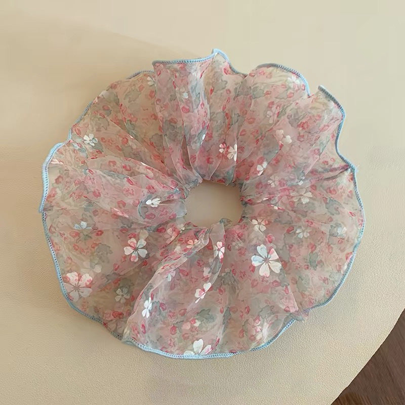 Grand Chouchou Satiné Style Coréen — Accessoire Cheveux Doux & Élastique