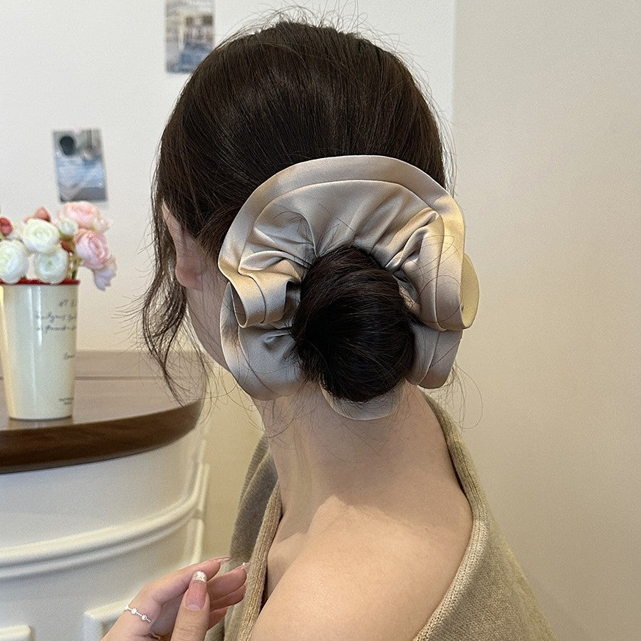 Chouchou Satiné Style Français — Élastique Cheveux Grande Taille