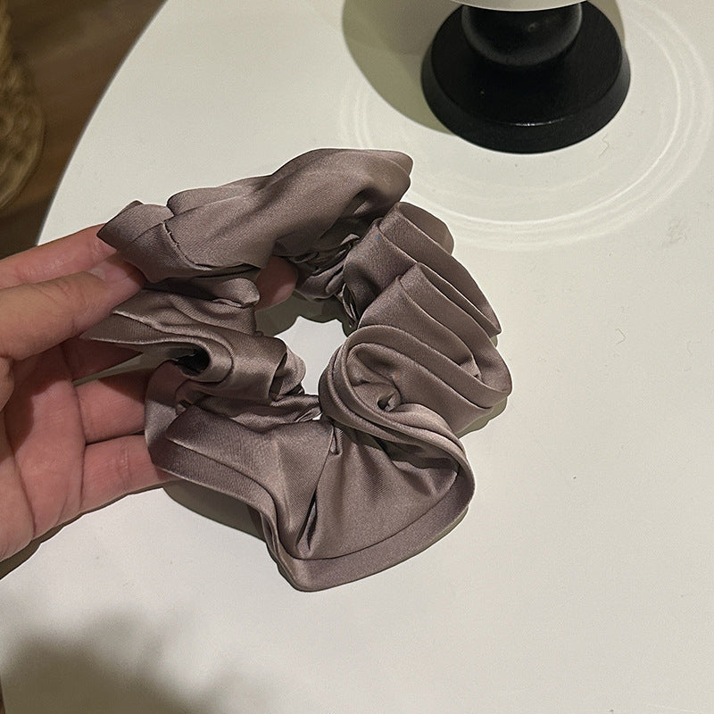 Chouchou Satiné Style Français — Élastique Cheveux Grande Taille