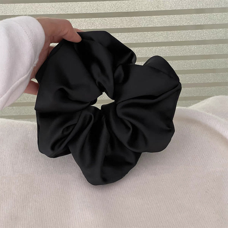 Grand Chouchou Satiné Style Coréen — Accessoire Cheveux Doux & Élastique
