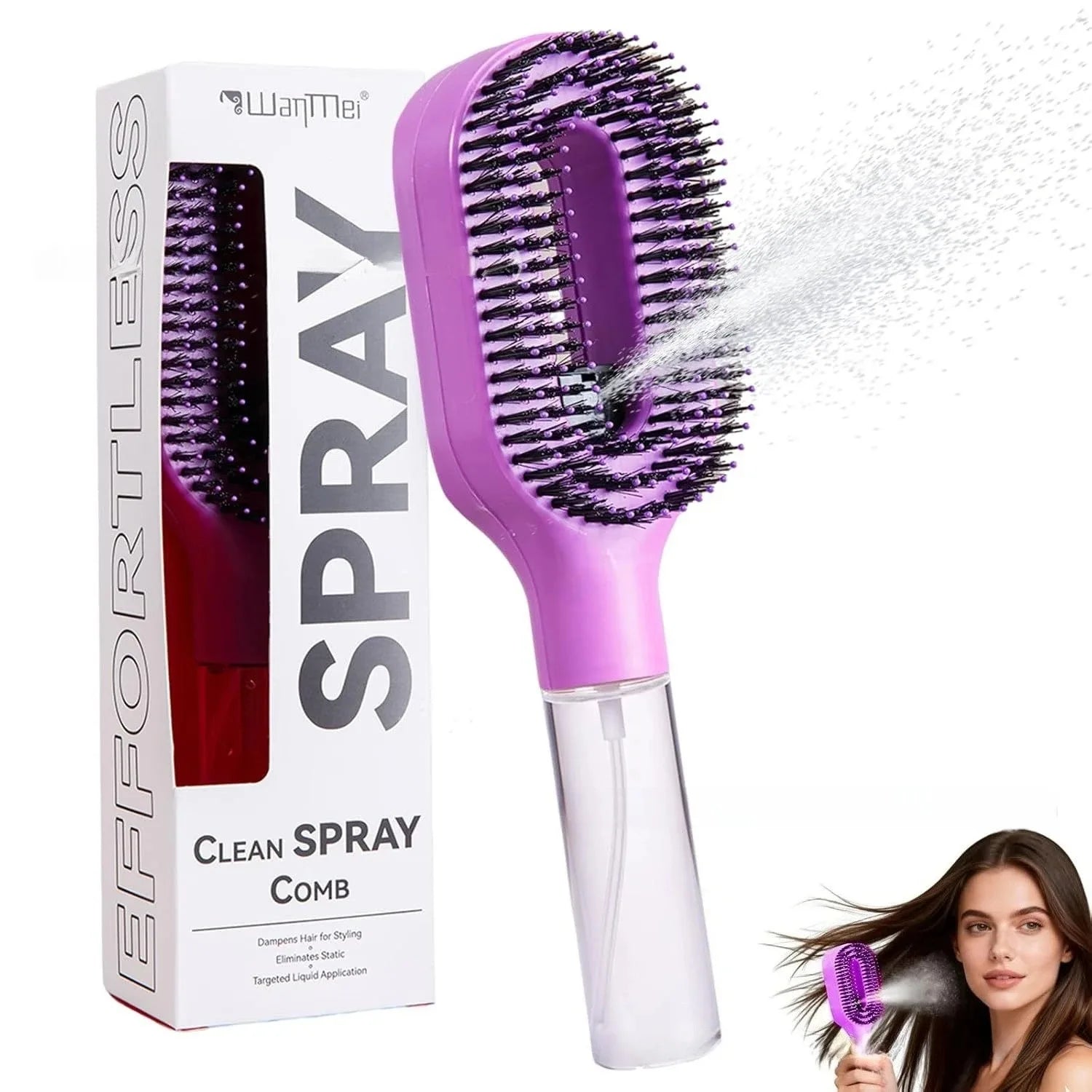 Peigne 2-en-1 Spray & Massage — Soin Capillaire Quotidien